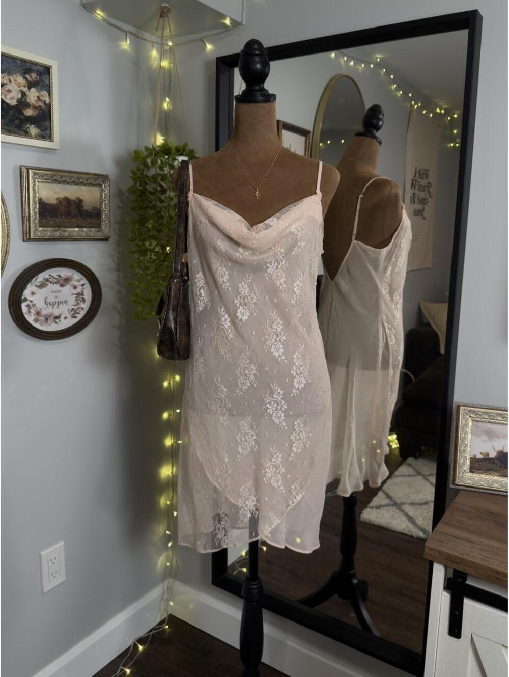 Blush Pink Lace Slip Dress 🎀
